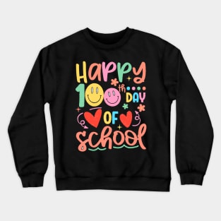 Retro Happy 100th Day Of School Teachers 2023 Crewneck Sweatshirt